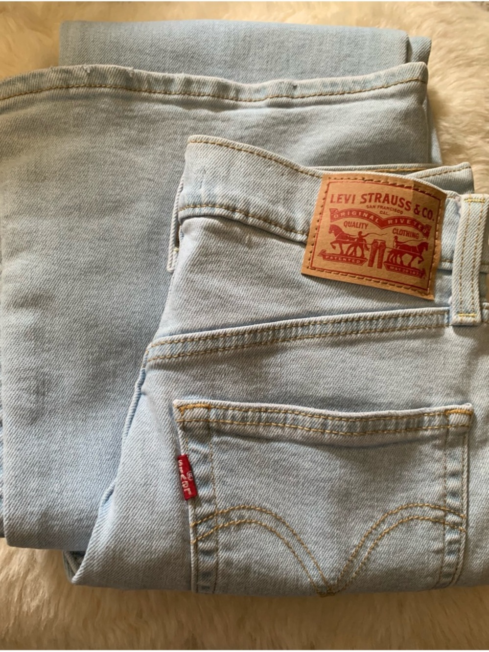 Levi's Light Blue Denim Jeans with Leather Patch
